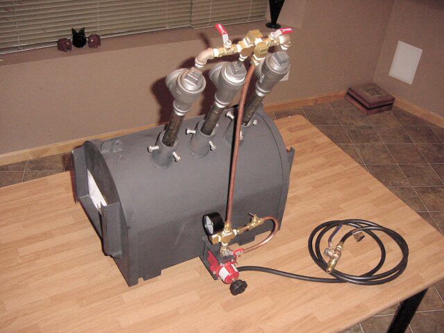 heres my three burner lp forge a few years ago right after i painted it - Homemade Propane Forge Design heres my three burner lp forge a few years ago right after i painted it - Homemade Propane Forge Design