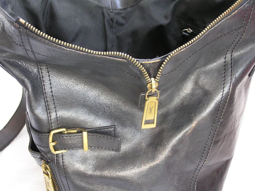 Auth Yves Saint Laurent YSL Black Leather Large Downtown Tote Bag ...  