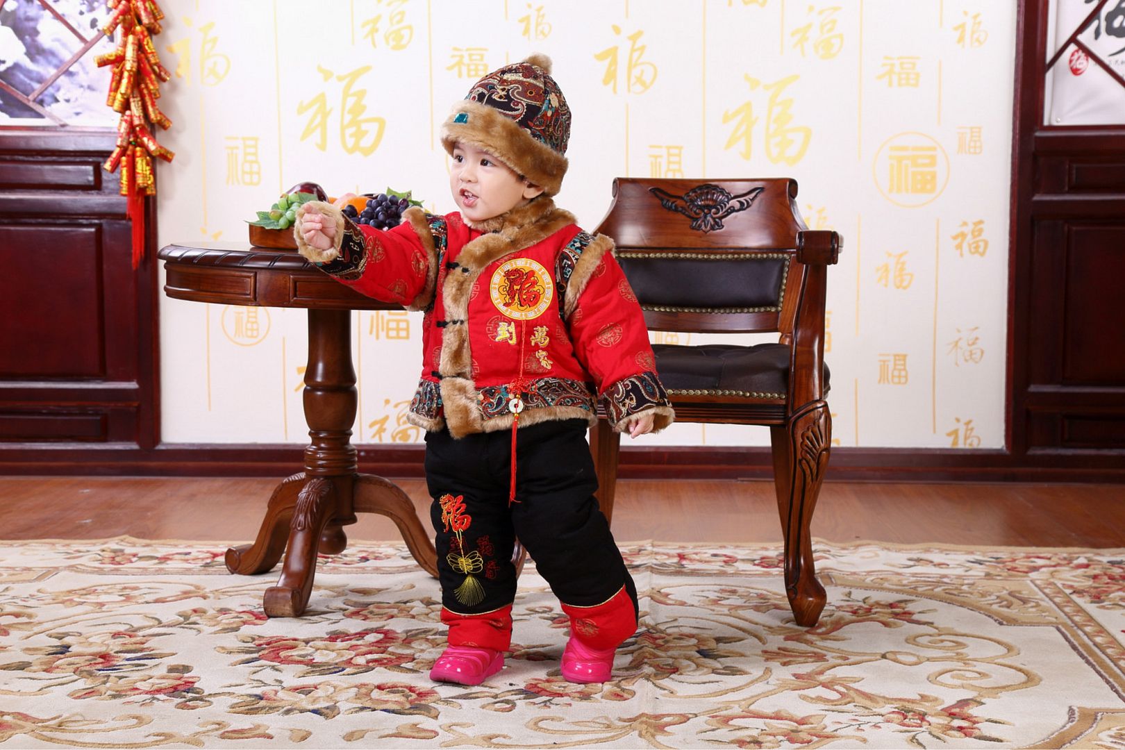 Chinese New Year Tradition Costume Boy 3 PC Outfit Set Party Suit Size1