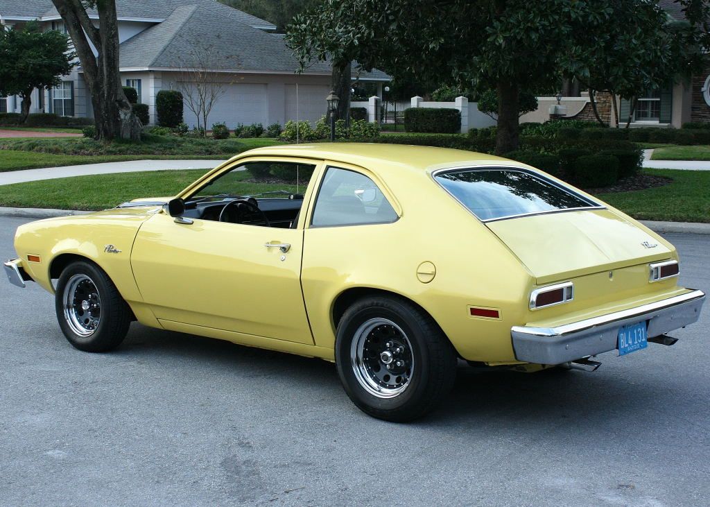 Yellow Ford Pinto.